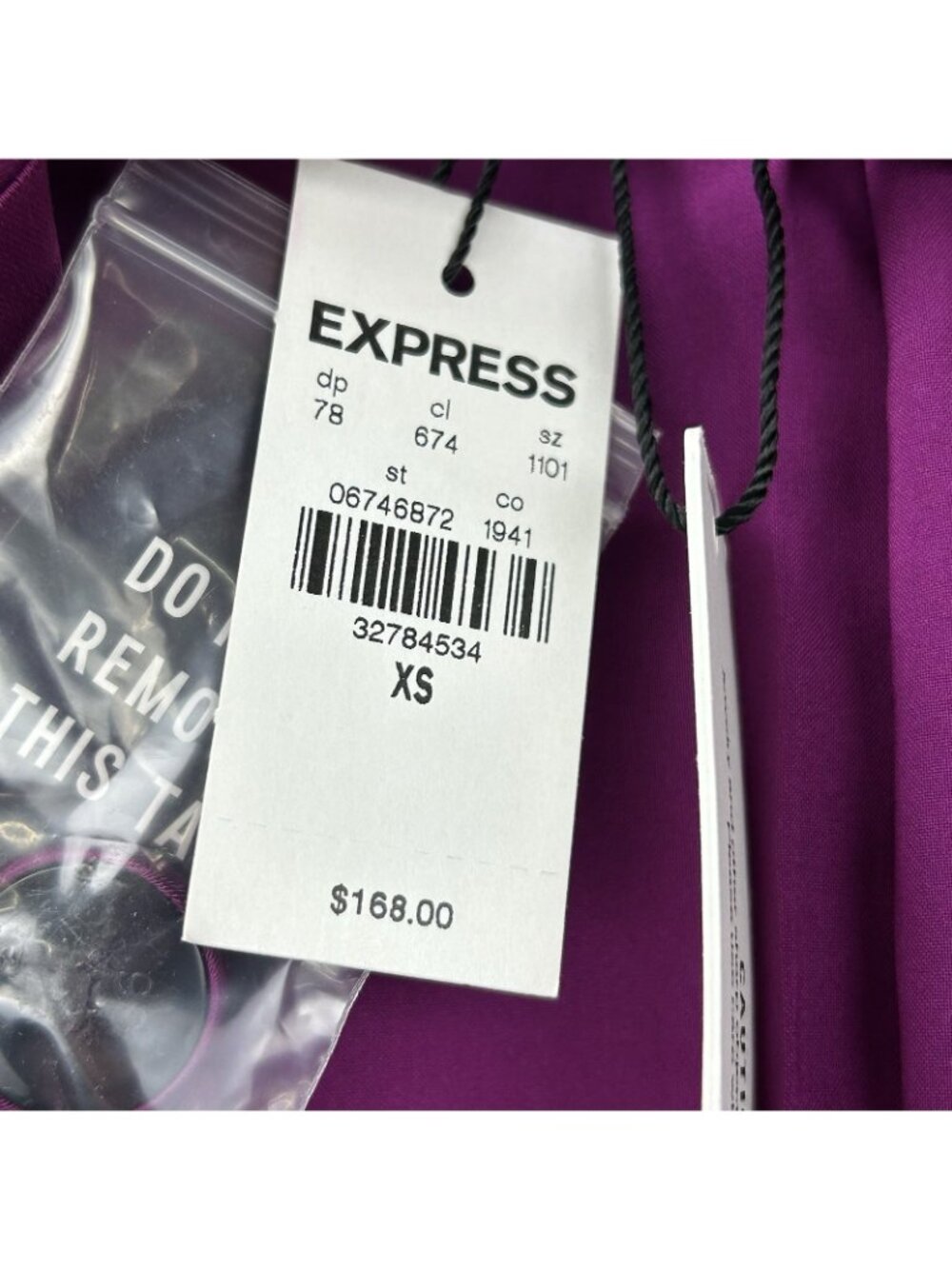 Express Women’s size XS Fuchsia Satin Blazer One Button Notch Jacket NWT$168 - Picture 9 of 15
